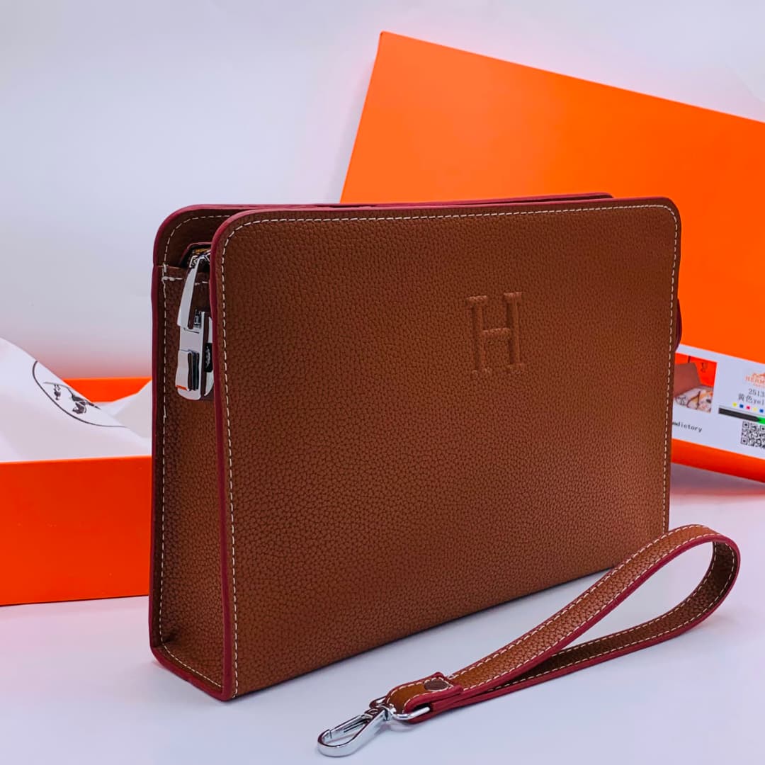 Executive Leather Wristlet Clutch Bag