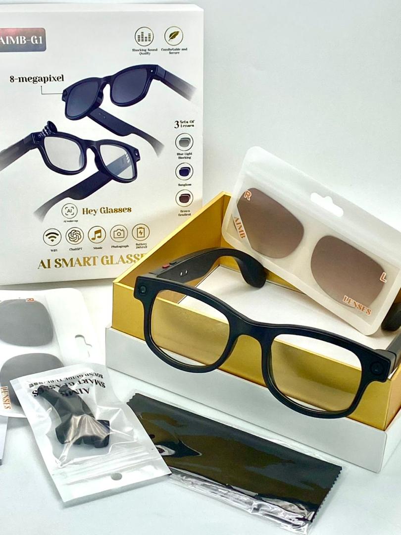 Smart glasses with anti-blue light and sun protection lenses.