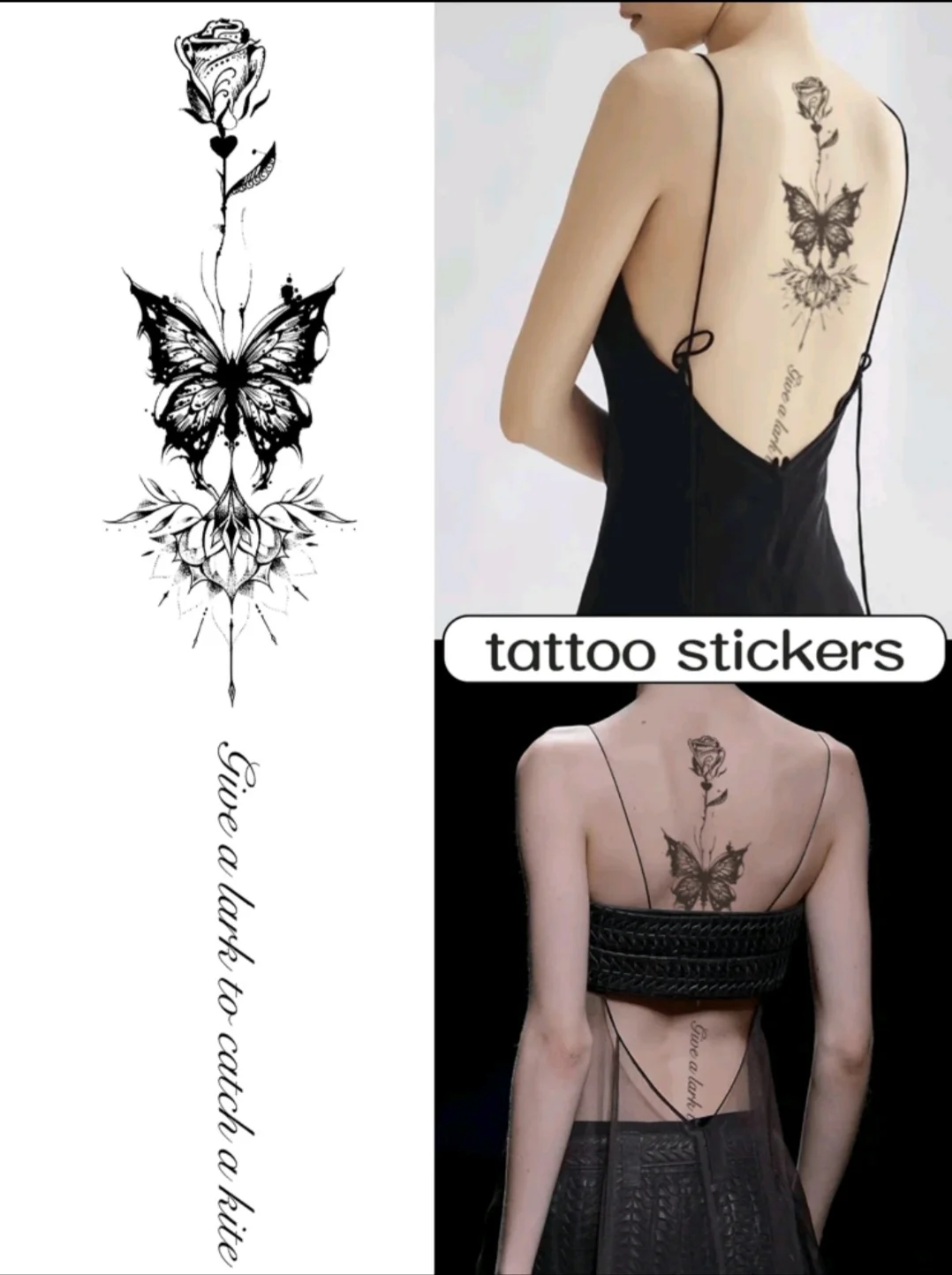 Temporary Spine Tattoo stickers