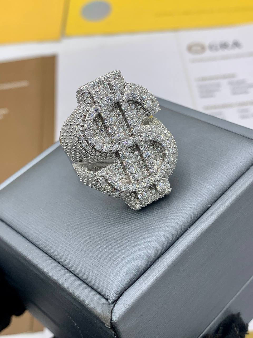 VVS Moissanite Diamond Bussdown Men’s 3D Rings (Dollar Ring)