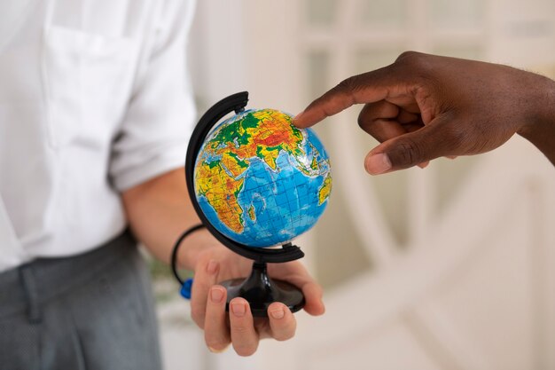 Picture of a world map showing a business