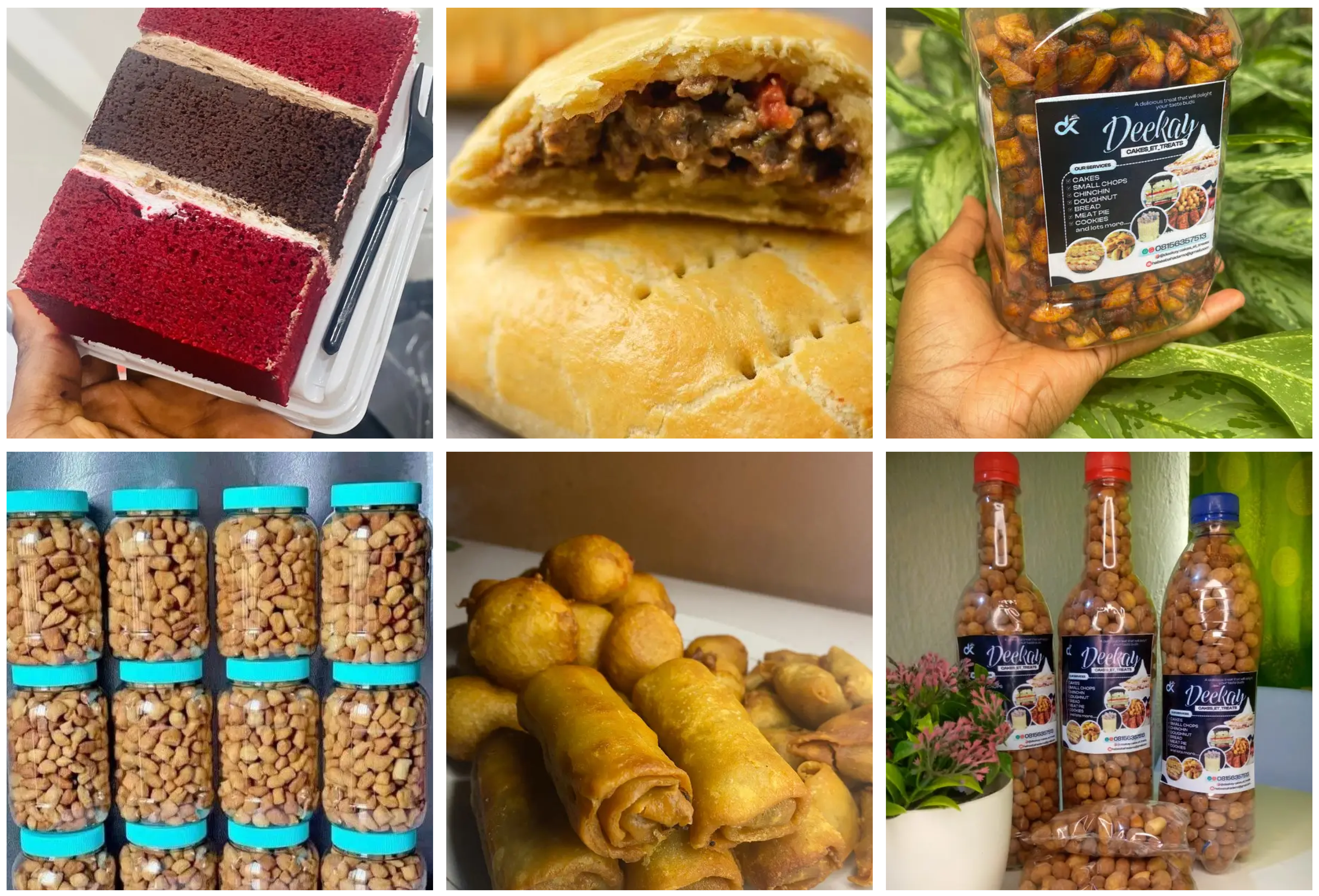 A colorful collage of bread, pastries, cookies,and savory snacks.
